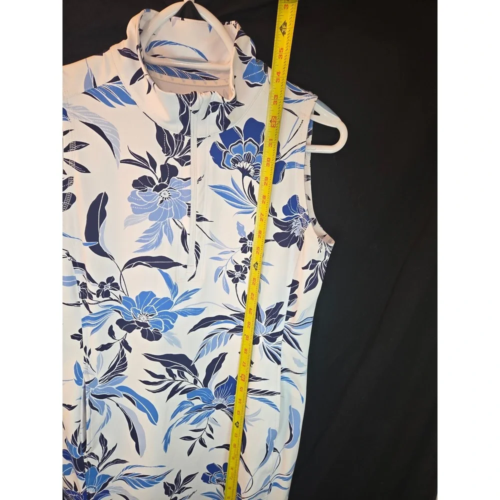 Tommy Bahama Island Zone Golf Dress‎ Sleeveless Floral Print Blue White LOT OF 2